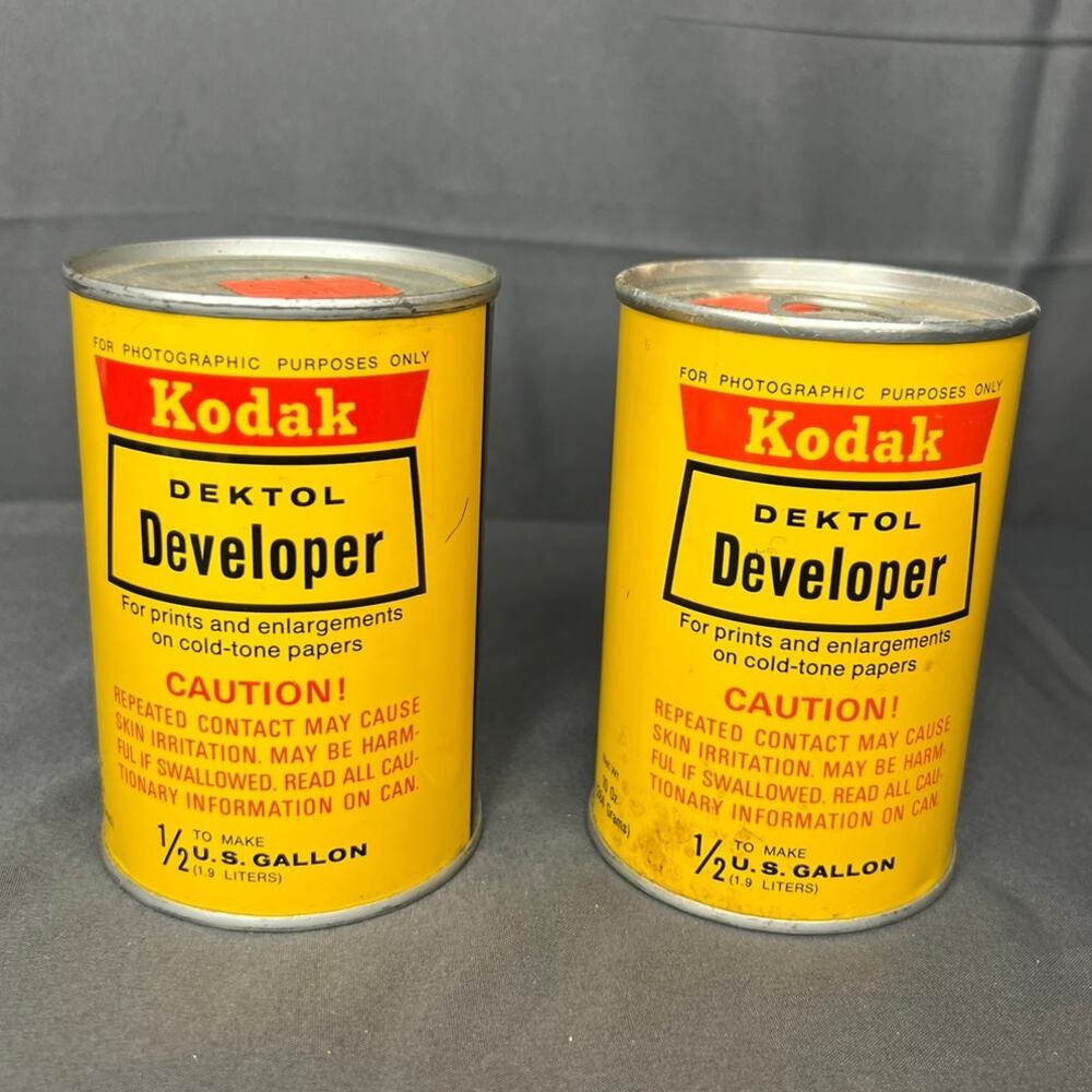 Vintage Kodak Set of 2 Berktol Developer Cans Full Unopened NOS